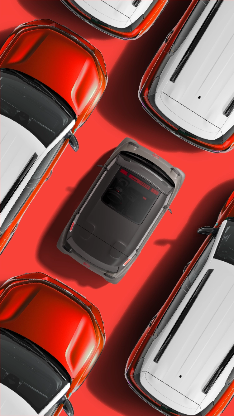 Vista superior del Citroën Ami muestra un diseño eléctrico compacto, seguro y fiable ofreciendo movilidad urbana innovadora